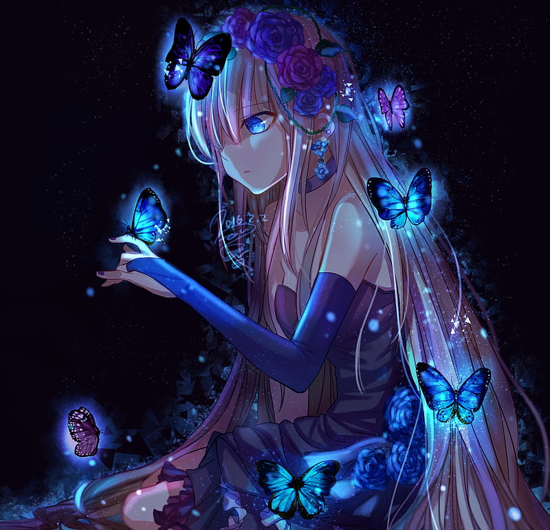 Download Glowing Anime Girl Background Wallpaper  Wallpaperscom