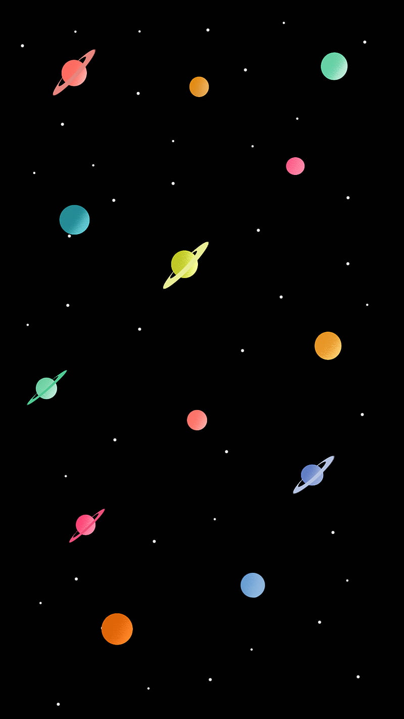 Planets, cartoon, galaxy, simple, simple, solar system, space, HD phone  wallpaper | Peakpx