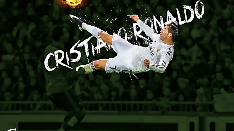 Ronaldo In The Air To Kick A Ball Wearing White Dress Ronaldo, HD wallpaper