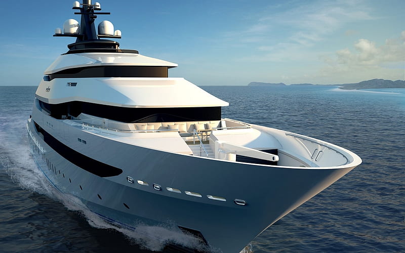 luxury yacht, boat, yacht, ocean, luxury, HD wallpaper