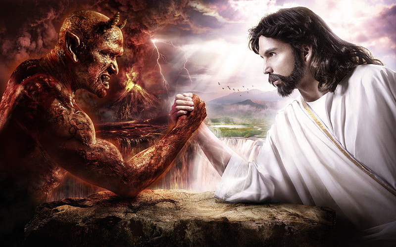 god devil struggle good harm-Fantasy Design, HD wallpaper