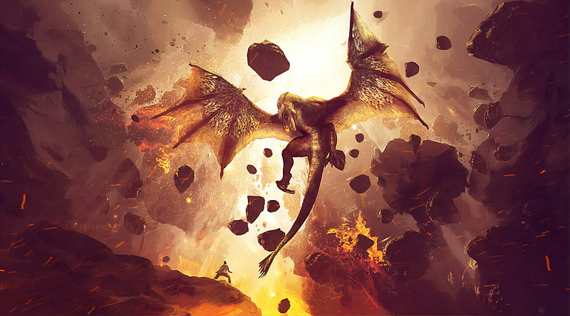 Wrath Of The Dragon, dragon, artist, artwork, digital-art, HD wallpaper