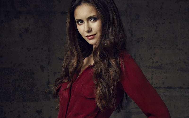 Nina Dobrev, red, long, vampire diaries, woman, hair, elena, girl, actress,  tv series, HD wallpaper | Peakpx