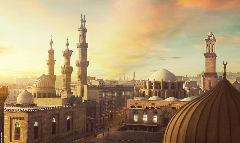 mosque, egypt, cityscape, traditional buildings, historical, people, City, HD wallpaper