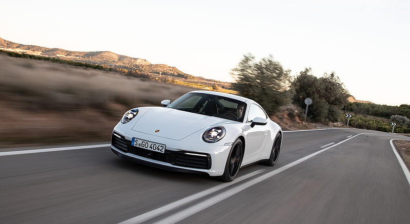 2020 Porsche 911 4S (Color: Carrara White Metallic) - Front, HD