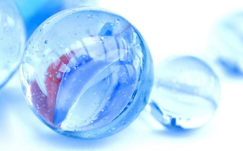 Marbles V., colorgul abstract, cold, glass, graphy colours, marbles, toys, blue, HD wallpaper