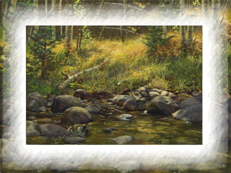 Monarch Pass, stream, art, pass, artwork, water, painting, river, scenery, landscape, HD wallpaper