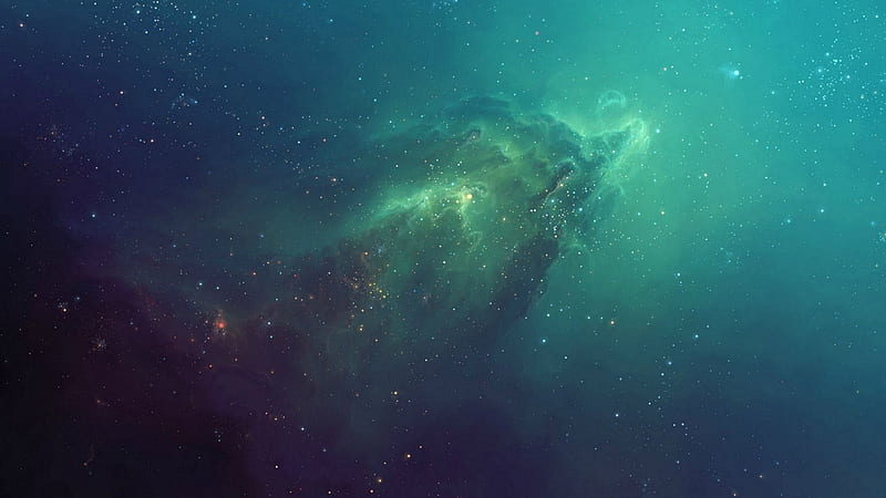 The Ghost Nebula, stars, Tyler Creates Worlds, space, galaxies, 3D render, HD wallpaper