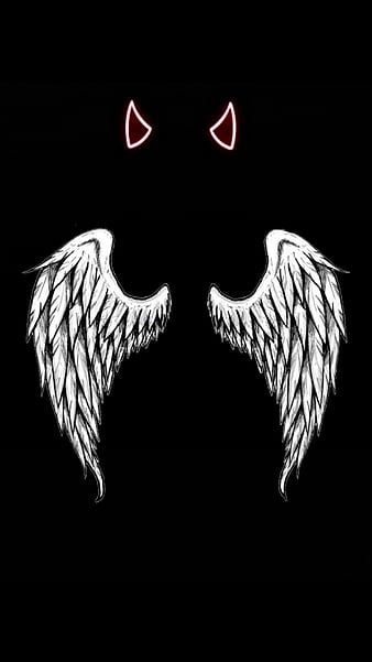 Dark devil, aesthetic, angel, dark, devil, white, wings, HD phone wallpaper