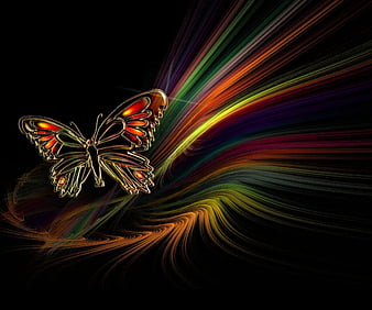 Abstract Butterfly, abstract, bonito, butterfly, for rainbow, HD phone ...