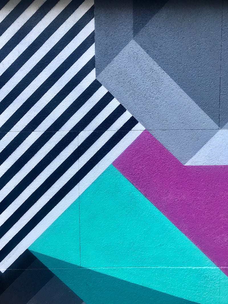 wall, paints, graffiti, geometry, abstraction, HD phone wallpaper