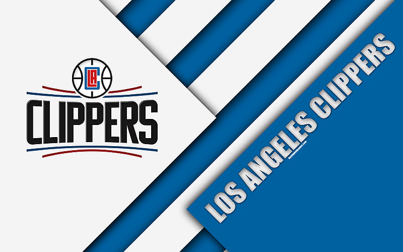 Los Angeles Clippers, NBA logo, material design, American Basketball Club, blue white abstraction, Los Angeles, California, USA, basketball, HD wallpaper