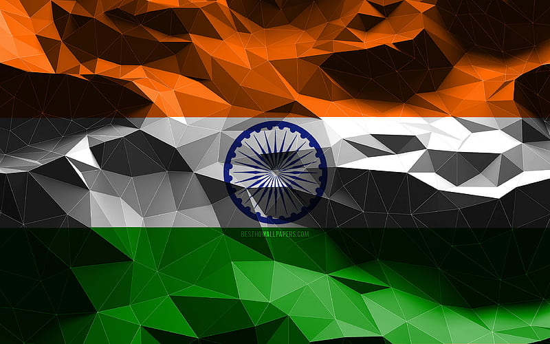 Indian flag, low poly art, Asian countries, national symbols, Flag of India,  HD wallpaper | Peakpx
