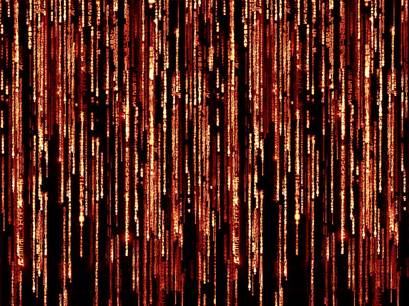 Matrix Fire, red, red matrix, fire, black, matrix, HD wallpaper