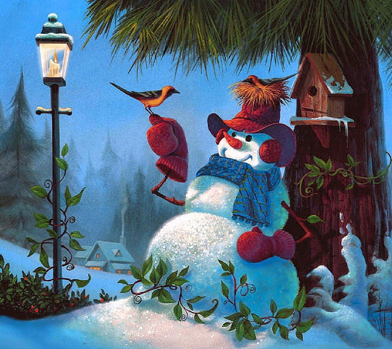 Muñeco de nieve, dibujos animados, feliz navidad, nieve, invierno, Fondo de  pantalla HD | Peakpx