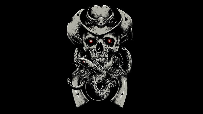 Skull, best, black, cool, dark, logo, skulls, theme, HD wallpaper