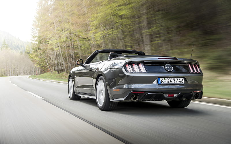 2015 Ford Mustang GT Convertible, 6th Gen, V8, car, HD wallpaper