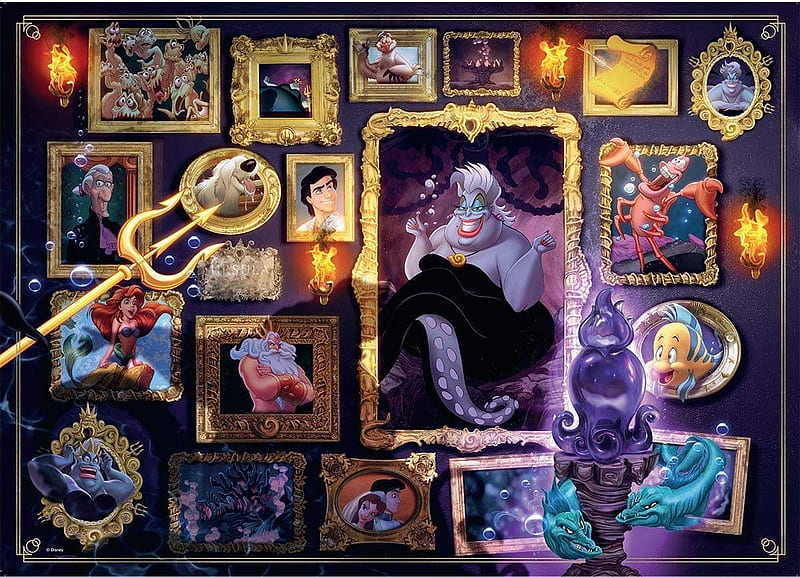 Villainous Ursula Ariel Frame Fantasy Little Mermaid Collage Disney Hd Wallpaper Peakpx