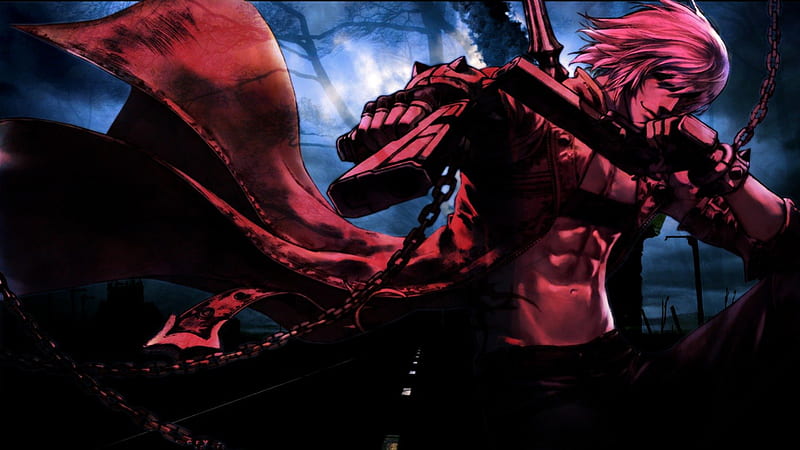 Dante, games, white hair, video games, capcom, devil may cry, guns, thorns,  anime, HD wallpaper