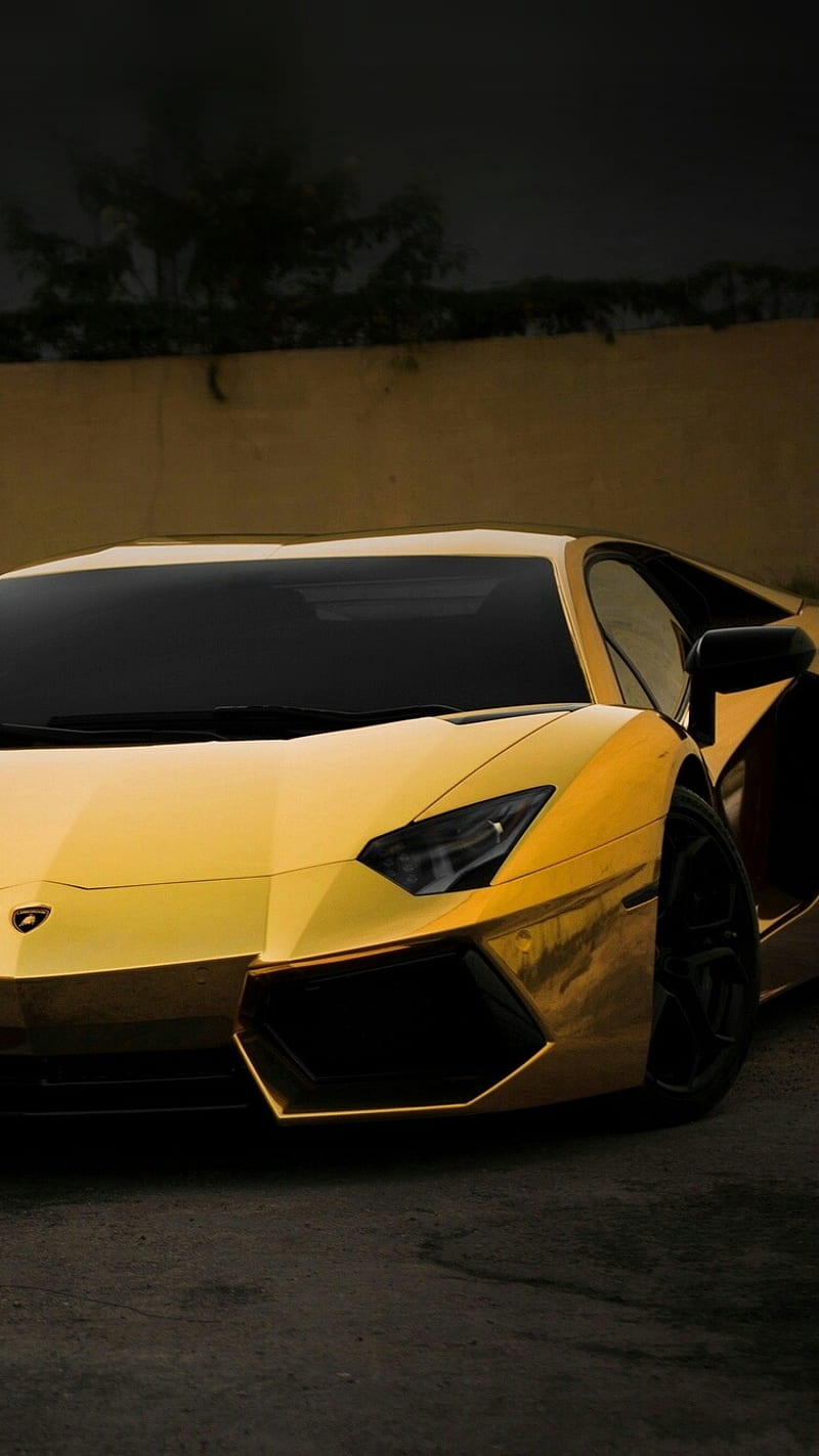 Aventador, golden, lambo, lamborghini, supercar, HD phone wallpaper ...