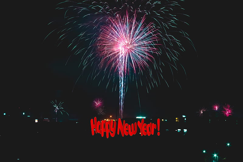 Happy New Year, fireworks, 2019, 2020, 2021, 2022, 2023, 2024, HD wallpaper