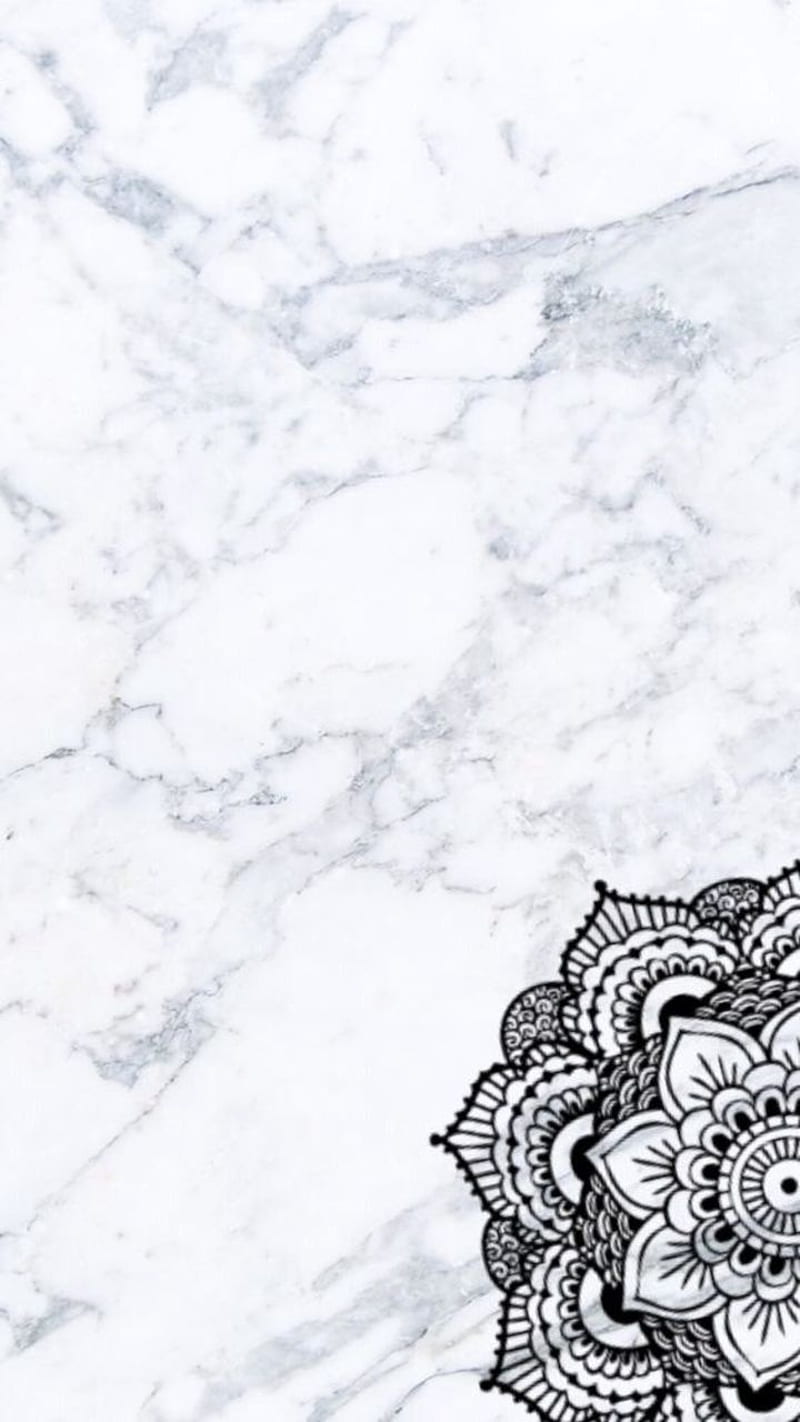 Mandala, corner, cute, marble, HD phone wallpaper