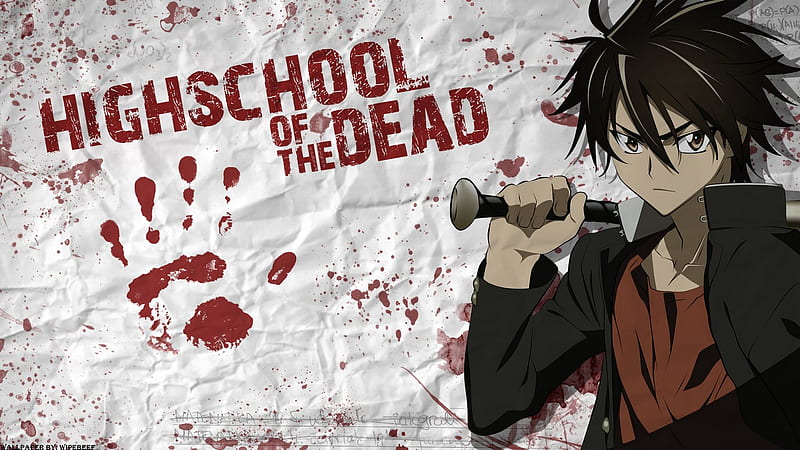 Highschool of the dead, manga, dead, baseball bat, HD wallpaper