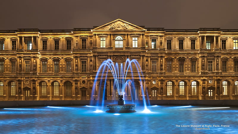 Louvre Museum at Night, France, Museum, Louvre, Paris, HD wallpaper