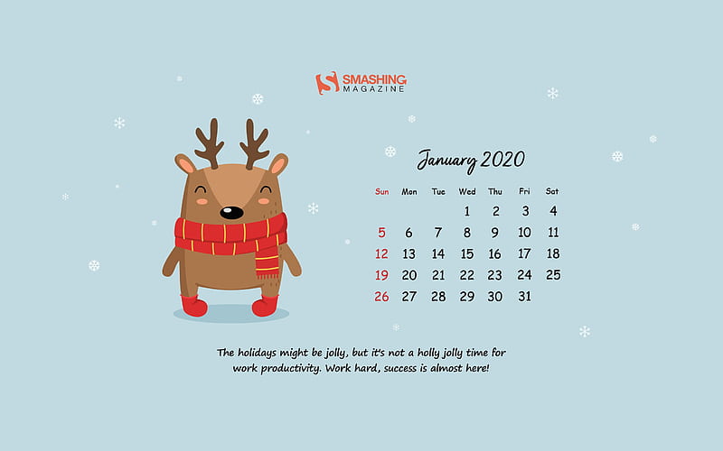 New Year New Beginnings January 2020 Calendar, HD wallpaper