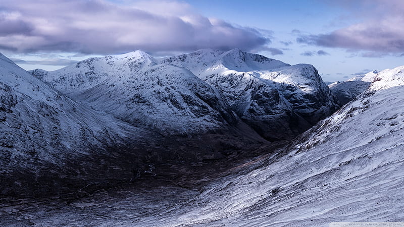 Dark Valley, mountains, Scotland, nature, United Kingdom, valleys, winter, HD wallpaper