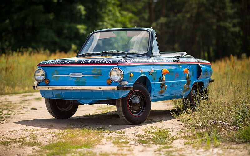 zaporozhets, blue, zaz 966, convertible, retro cars, HD wallpaper