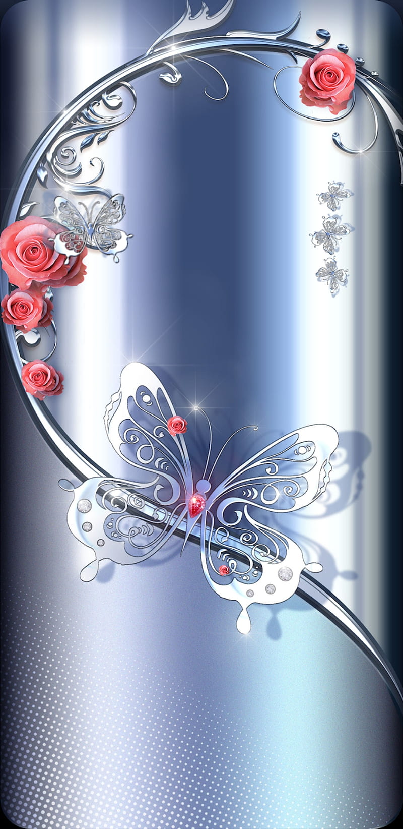 BeautifulButterfly, bonito, butterfly, girly, pretty, rose, roses, sparkly, HD phone wallpaper