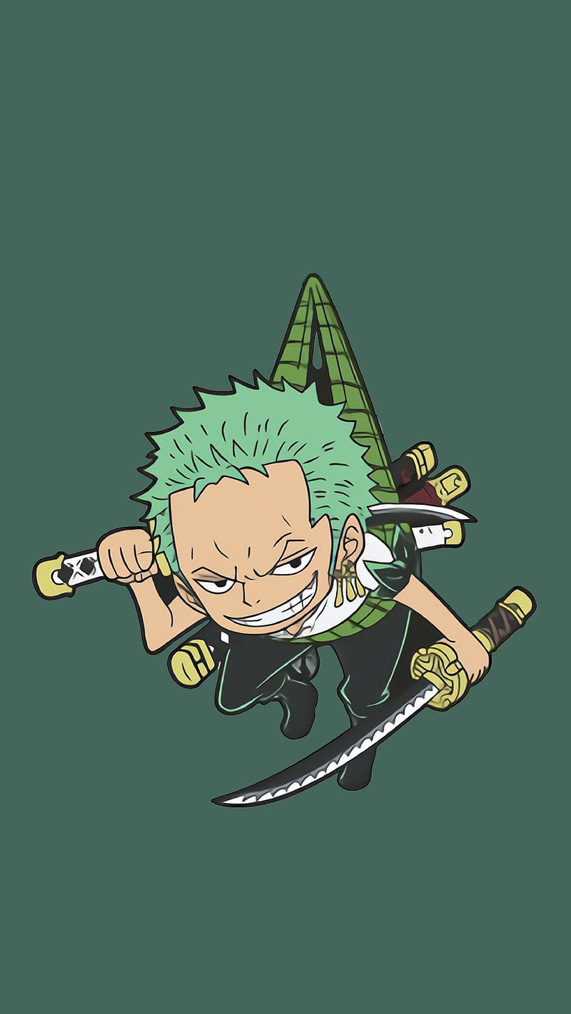 Roronoa Zoro Chibi, one piece, HD phone wallpaper