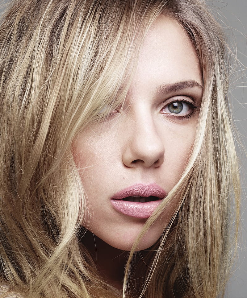 Scarlett Johansson, women, actress, blonde, green eyes, face, HD phone wallpaper