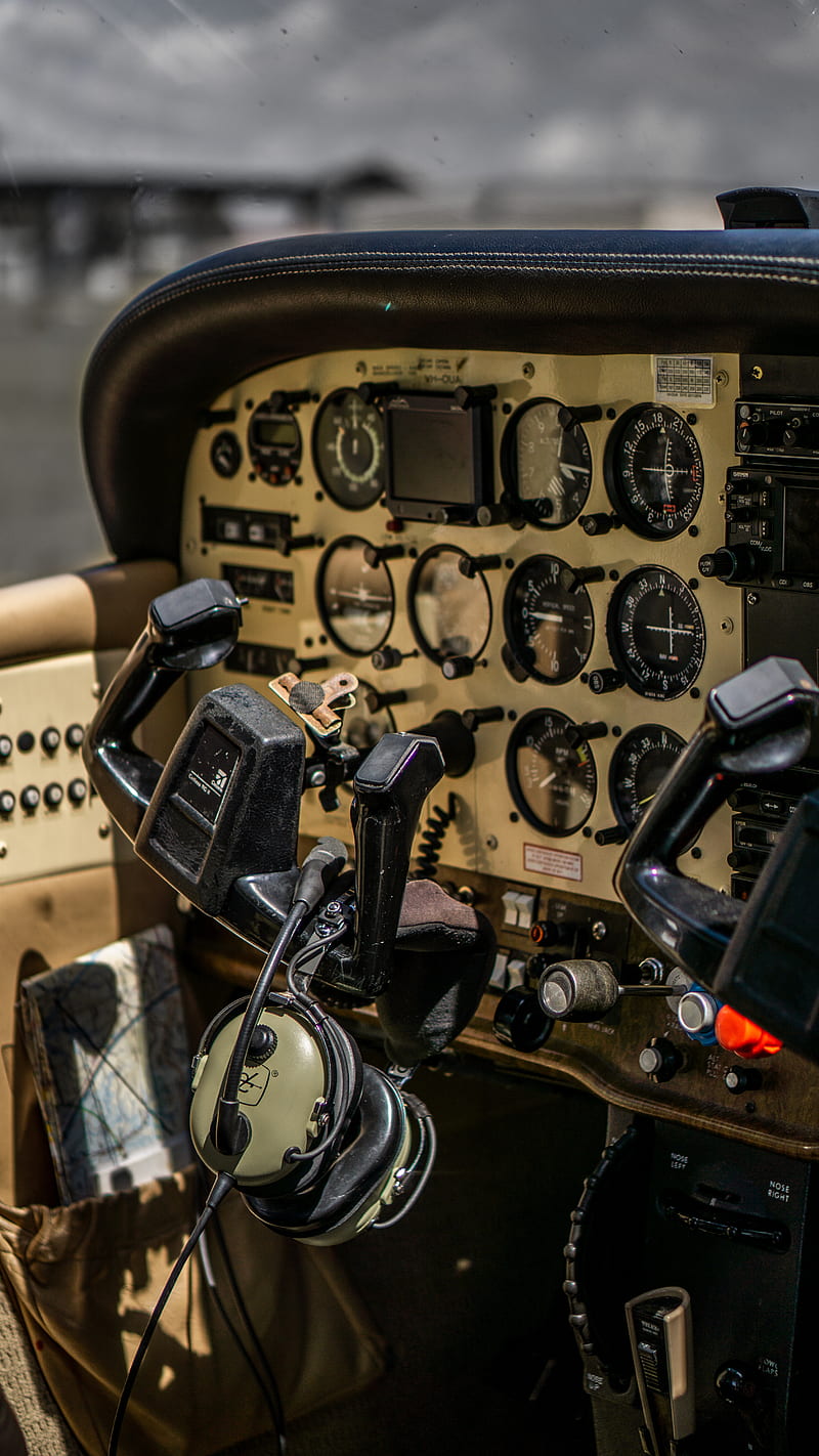 Turbulent, antique, captain, cessna, cockpit, flying, modern, moody, old plane, plane, HD phone wallpaper