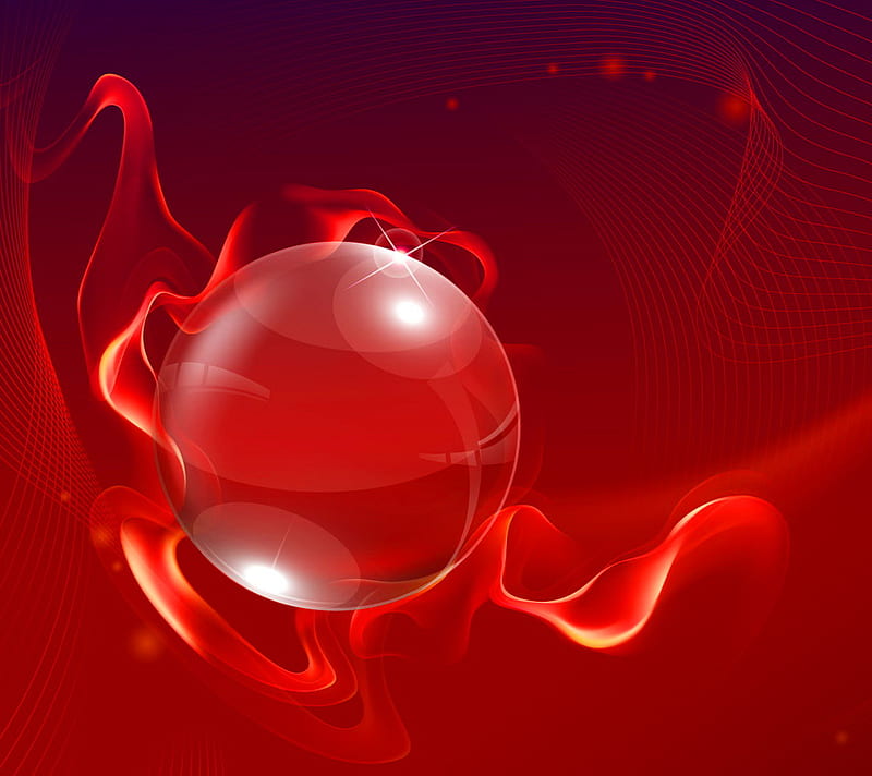 Seeing red, red, shapes, ball, forms, abstract, HD wallpaper