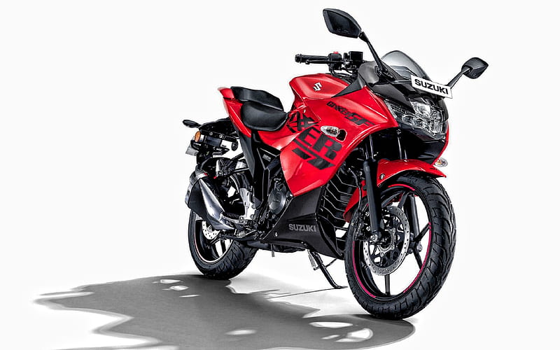 2021, Suzuki Gixxer SF Pearl Mira, front view, red motorcycle, new black red Gixxer SF, japanese motorcycles, Suzuki, HD wallpaper