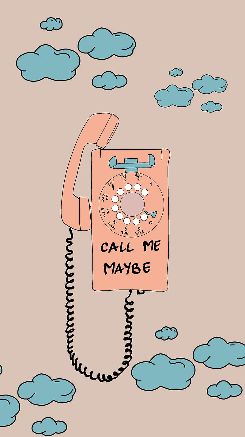Call me maybe, art, call, drawing, fun, pastel, pop art, popular, retro, technology, telephone, HD phone wallpaper