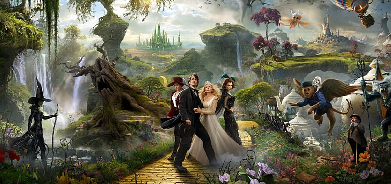 Oz the Great and Powerful, Glinda, Wicked Witch of the West, Oscar Diggs, the Good Witch, HD wallpaper
