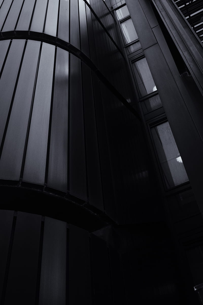 building, facade, architecture, black, dark, HD phone wallpaper