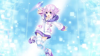 Neptune & Nepgear, neptune, blush, game, hairpin, rebirth, one piece,  playstation, HD wallpaper