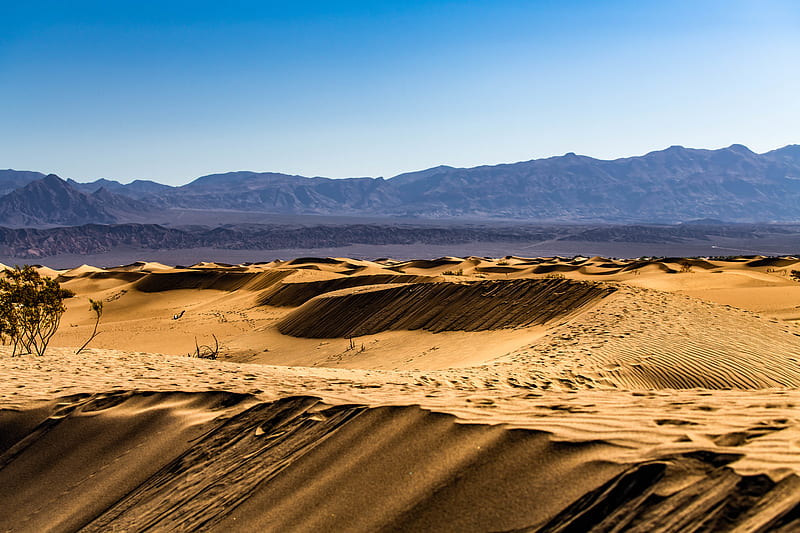 desert, sand, rocks, mountains, HD wallpaper