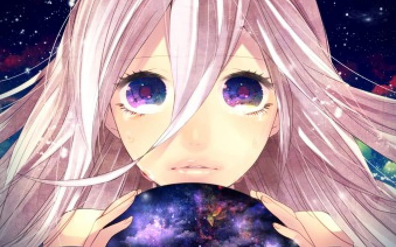 Vocaloid, Pretty, Crying, Anime, Space, Sad, Manga, bonito, Planet, Gorgeous, Sweet, Pink Hair, Vocaloid IA, Awesome, Long Hair, Emotional, Sexy, Lovely, Blue Eyes, Cry, IA, Amazing, Upset, Magic, Plait, Serious, Cute, Braid, Magical, Anime Girl, Purple Eyes, HD wallpaper