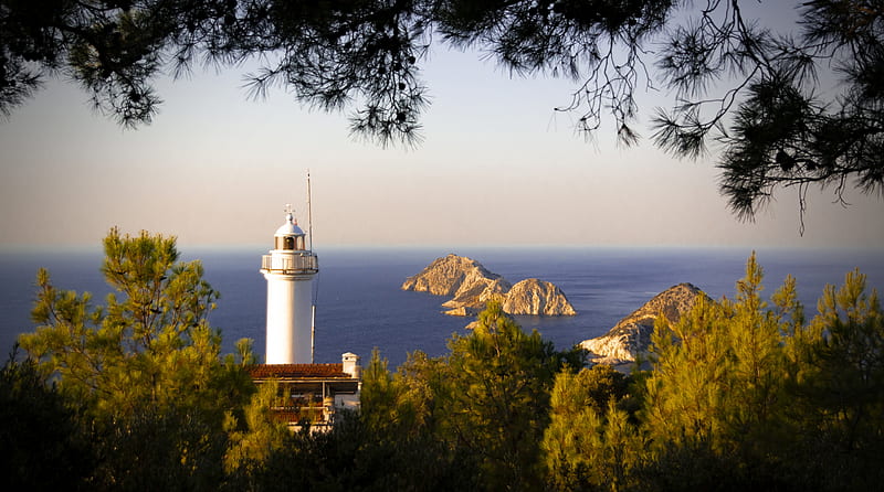 Gelidonya Lighthouse Ultra, Europe, Turkey, View, lighthouse, gelidonya, antalya, city, sea, nature, HD wallpaper