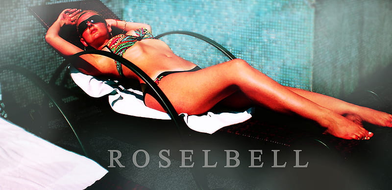 Roselbell Rafferr Model Swimwear, swimsuit, model, tanned, swimwear, blonde, woman, sexy, exclusive, beach, classy, body, swim, hot, HD wallpaper