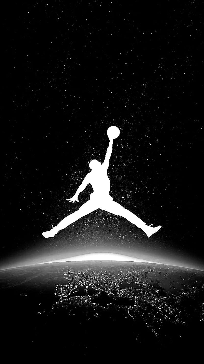 Air Jordan, basket, basketball, blue, edge, logo, shoes, symbols, thunder, HD phone wallpaper