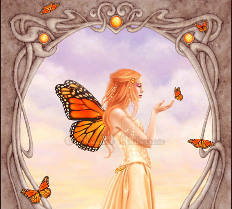 ..Gemstone of November.., pretty, background, women, fantasy, paintings, bright, drawings, butterfly designs, yellow sapphire, wings, lovely, November, jewelry, cute, birthstones, cool, dress, charm, bonito, digital art, valuable, hair, gemstones, girls, animals, female, model, colors, butterflies, citrine, precious, weird things people wear, topaz, lady, HD wallpaper