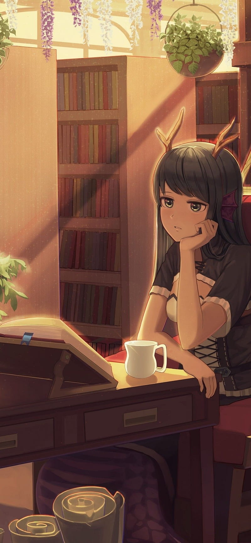 Anime Studying, Anime Girl Studying, HD phone wallpaper