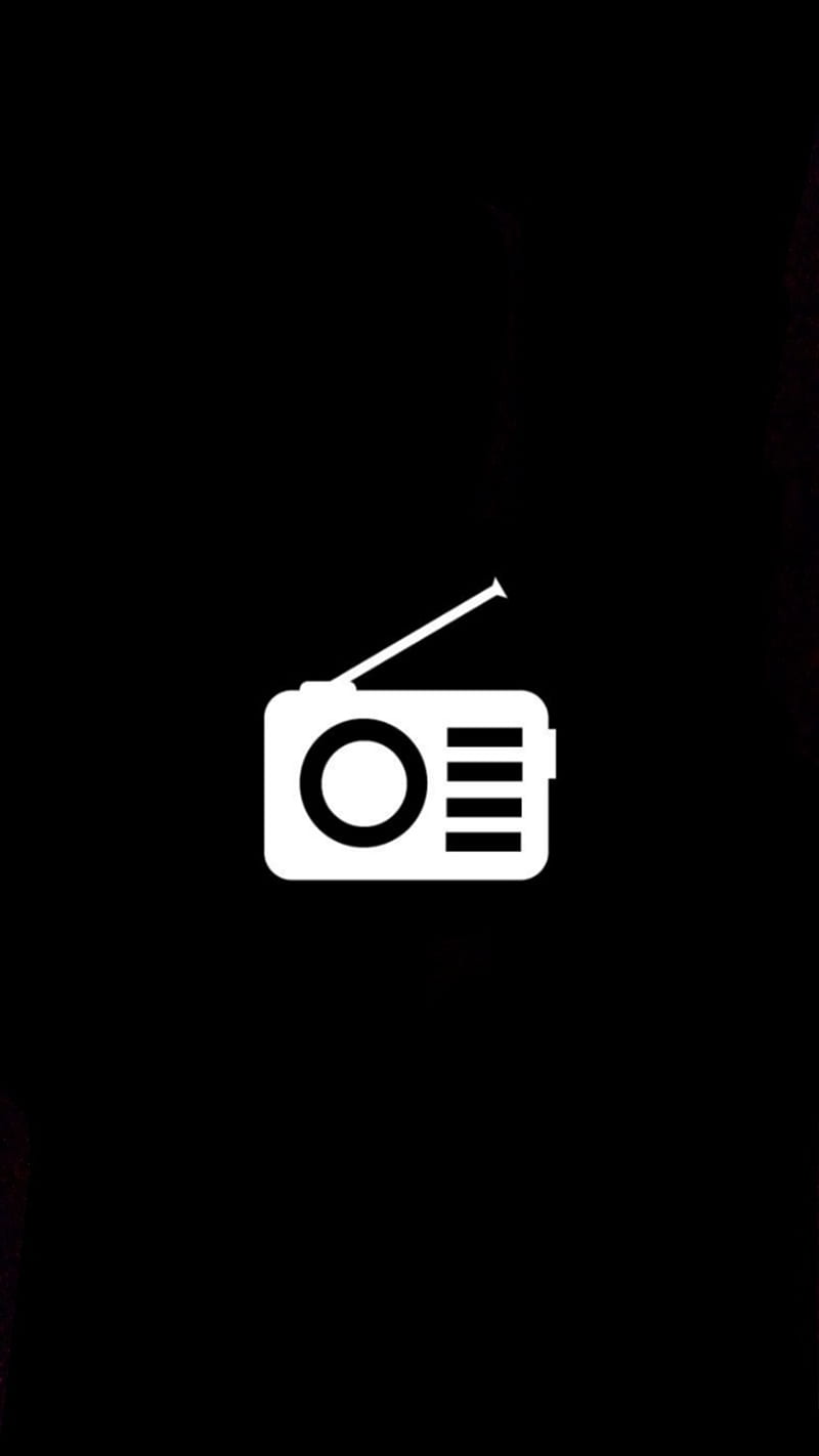 Radio, black, logo, HD phone wallpaper
