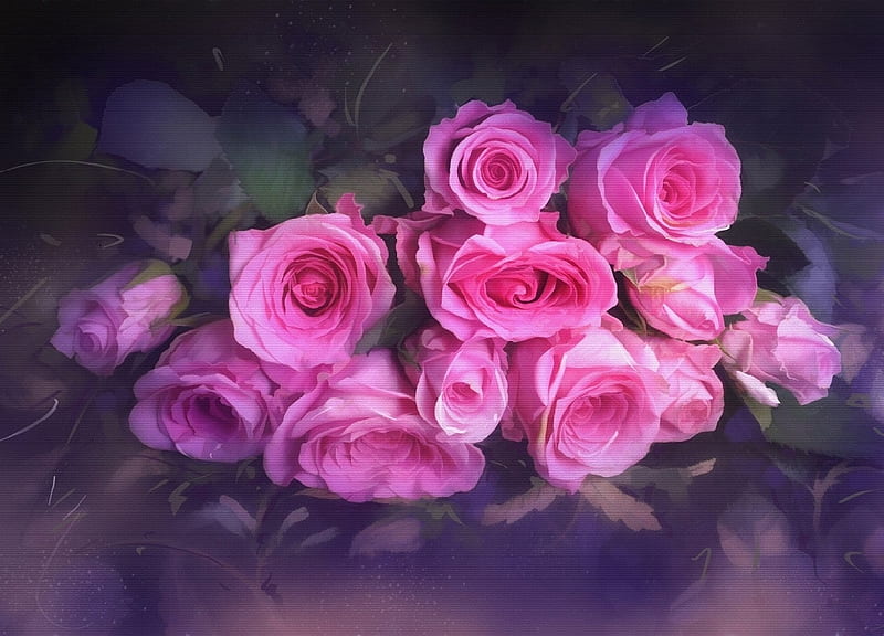 vintage pink roses, still life, roses, abstract, pink, vintage, HD wallpaper